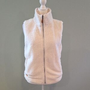 Simply Southern Cream Sherpa Vest Women's Size Medium Fully Lined